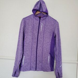 Brooks Full Zip Jacket Hooded Women's Sz Medium Violet Equilibrium Techn…